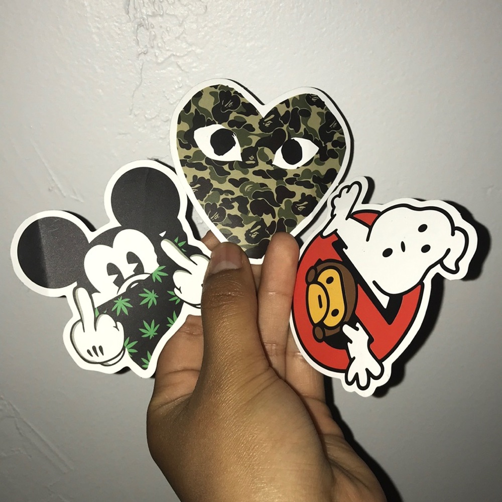 Bape Commes De Garçon Stickers
